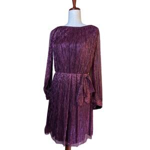 Halogen off‎ the shoulder metalic dress